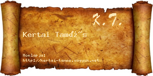 Kertai Tamás névjegykártya
